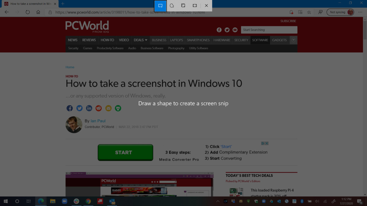 如何在Windows 10中拍摄屏幕截图(3)