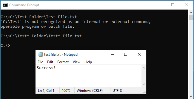 如何在Windows命令行上转义文件路径中的空格(4)