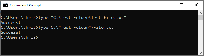 如何在Windows命令行上转义文件路径中的空格(2)