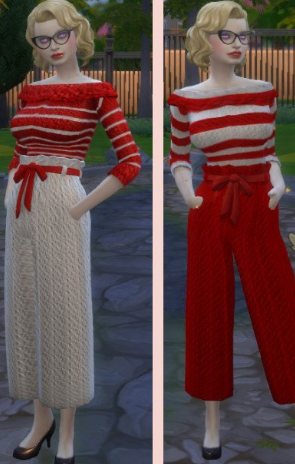 模拟人生4红白色羊毛服装MOD
