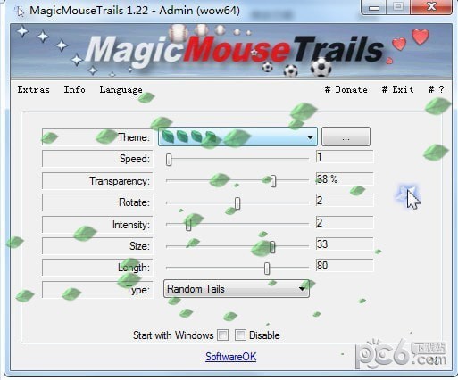 MagicMouseTrails(自定义鼠标拖尾工具) v2.22绿色中文版