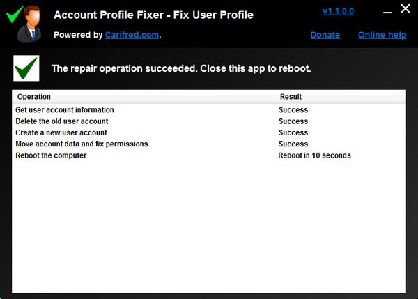 Account Profile Fixer(帐户设定档修复工具) v1.5.0.0官方版
