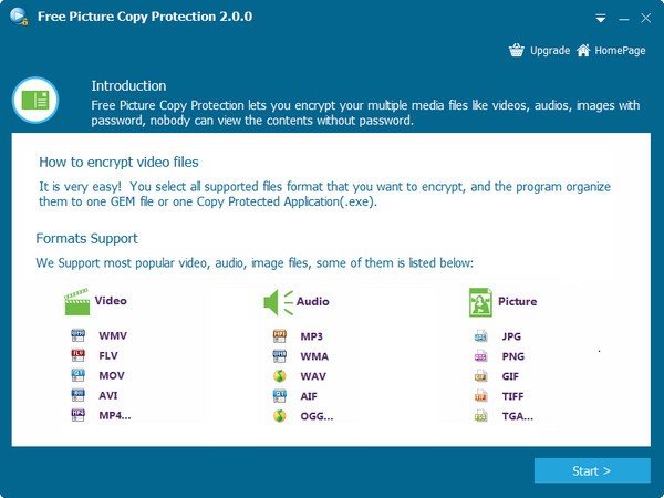 Free Picture Copy Protection(图片加密软件)